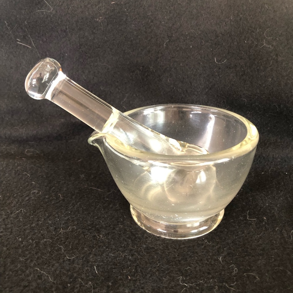 Vintage Glass Mortar and Pestle - 4 oz